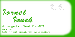 kornel vanek business card